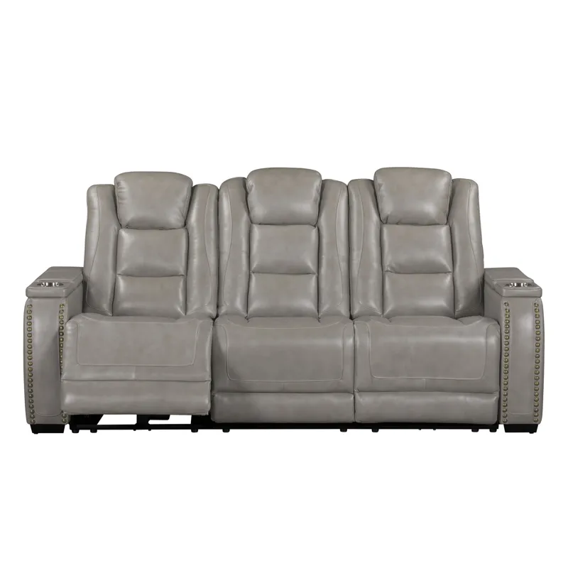 Breckenridge II Sofa W/Dual Recliner-Lt Gray