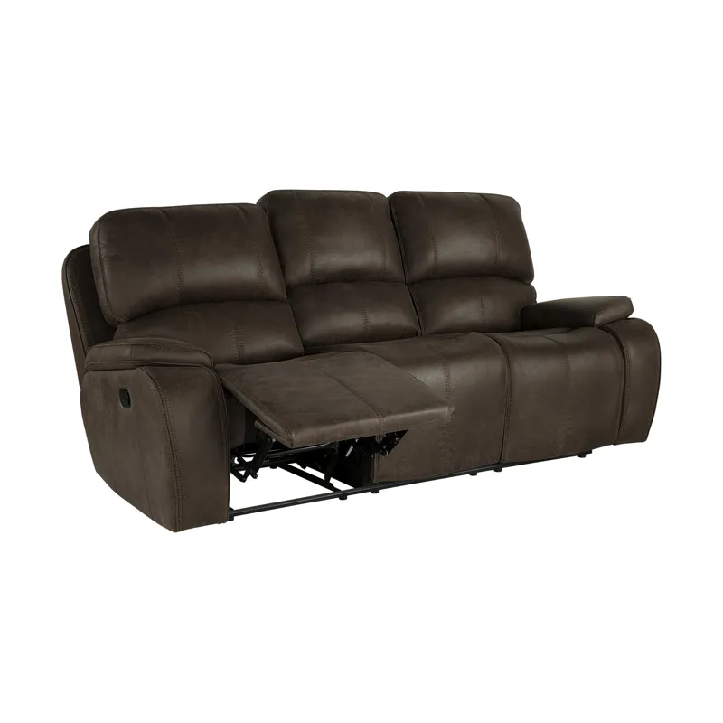 Brookings Sofa W/Dual Recliner-Brown