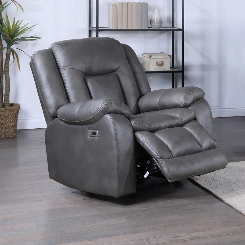 Morello Glider Recliner W/Power Footrest Gray
