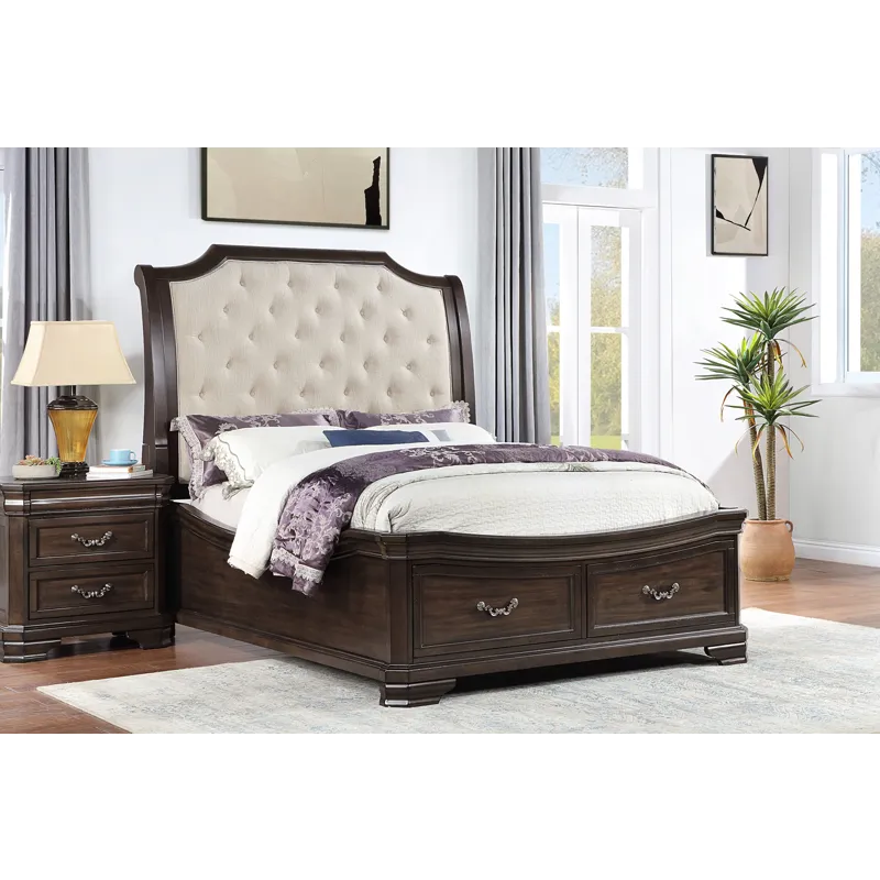 Lyndhurst Storage Footboard & Slats Walnut - Queen