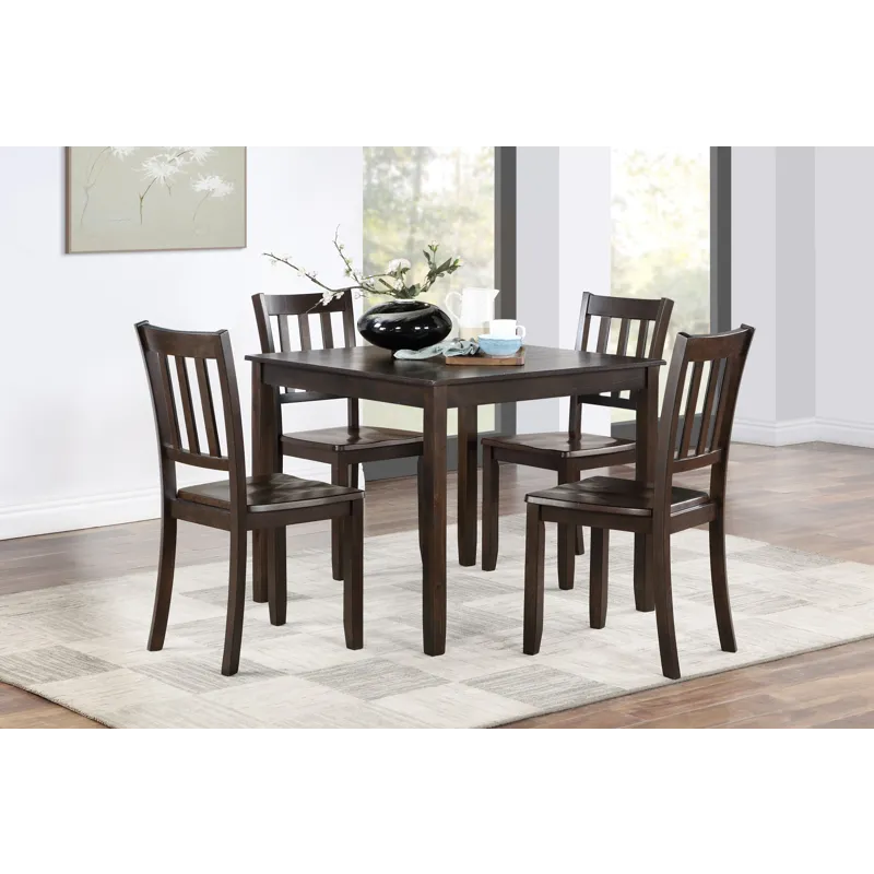 Stellan 5 PC Dining Set, Table & 4 Chairs-Black Cherry