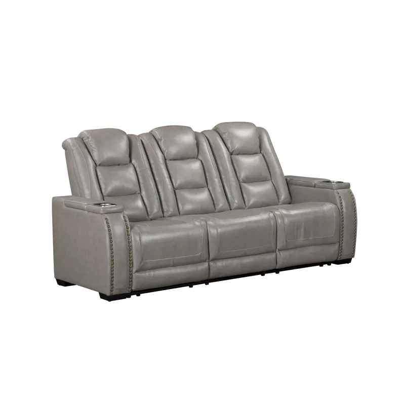 Breckenridge II Sofa W Power Footrest & Headrest-Lt Gray