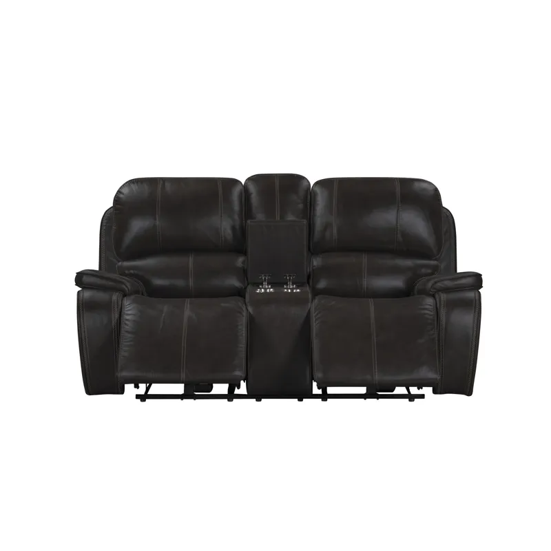 Brookings Console Loveseat W Dual Recliners-Charcoal