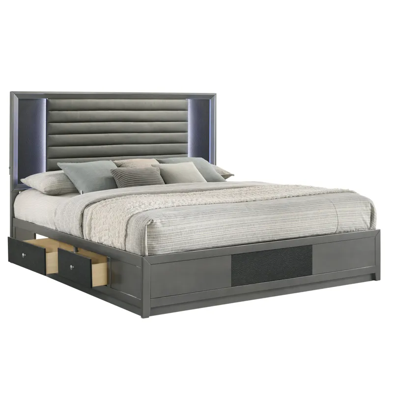 Nocturne Platform Siderails & Slats-Slate - California King