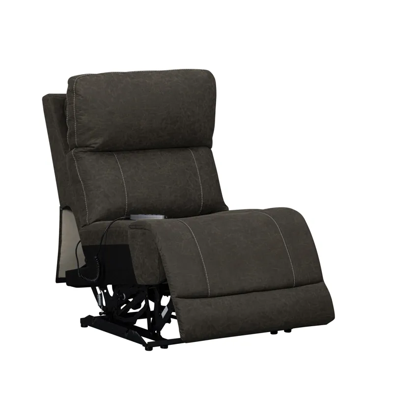 Gaia Armless Recliner W/Power Headrest, Footrest, Massage, Heat-Sable