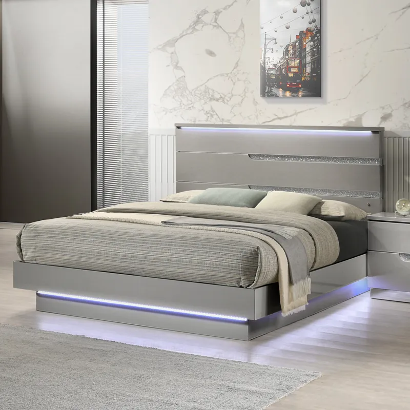 Paradox Platform Bed Rails & Slats-Gray - California King