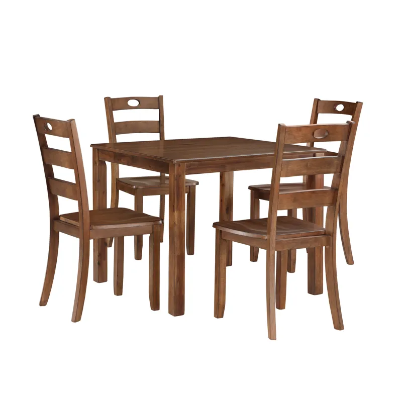 Salem 5 PC Dining Set, Table & 4 Chairs Tobacco