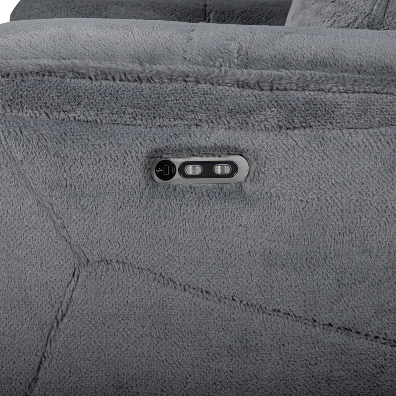 Teddy RAF Console Loveseat W/One Power Headrest & Footrest-Gray