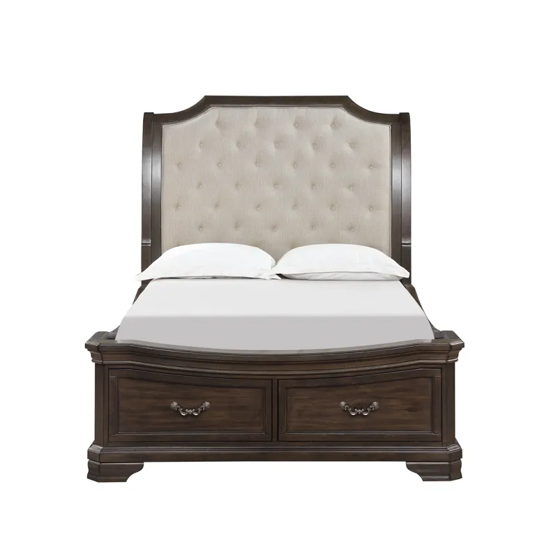 Lyndhurst Storage Footboard & Slats Walnut - Queen