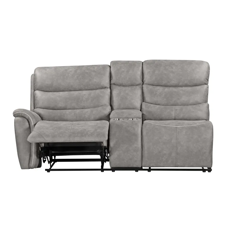 Kamari LAF Console Loveseat W/Dual Recliner-Gray