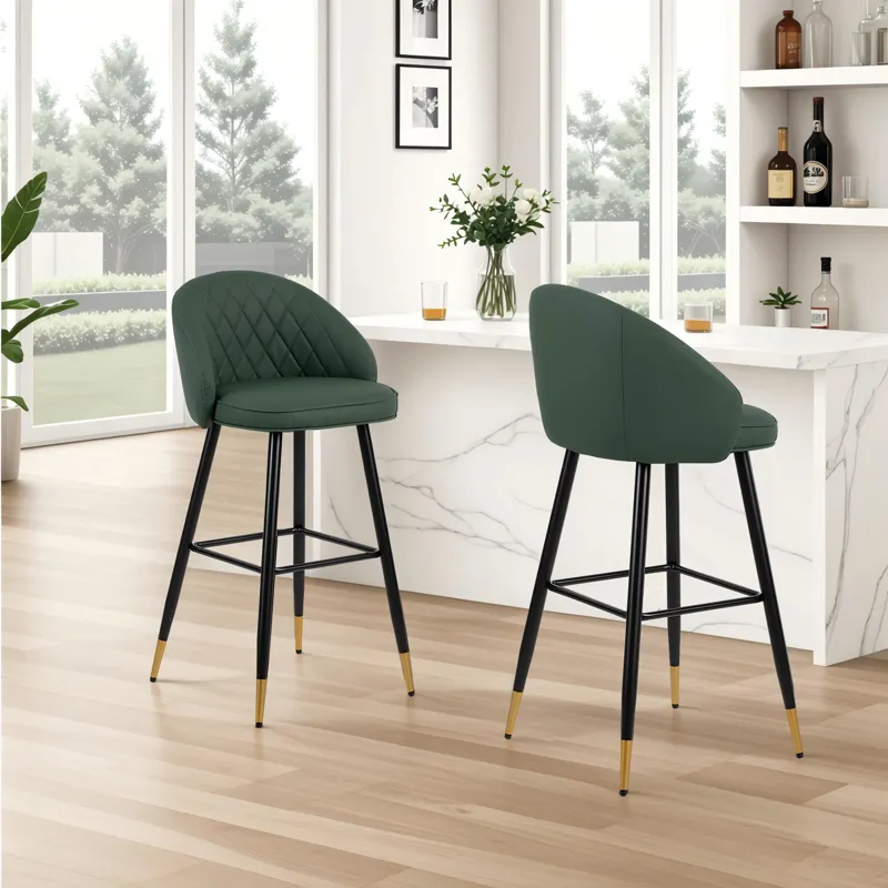 Oliver Green Vegan Leather Bar Chair(2 Per Carton)