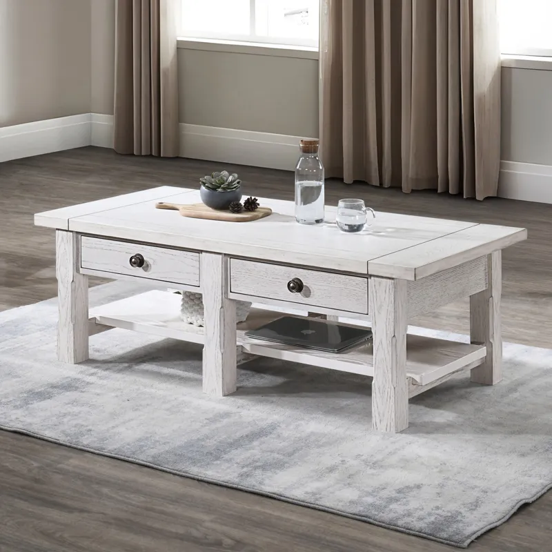 Dorsey 2 Drawer Coffee Table-White