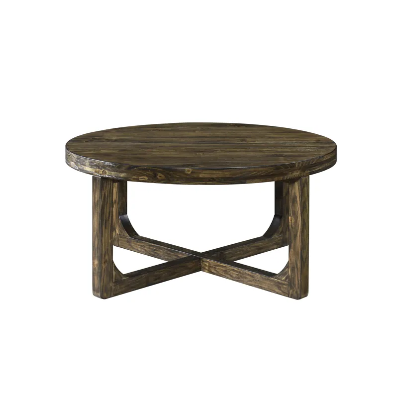 Kerby Round Coffee Table-Dk Brown