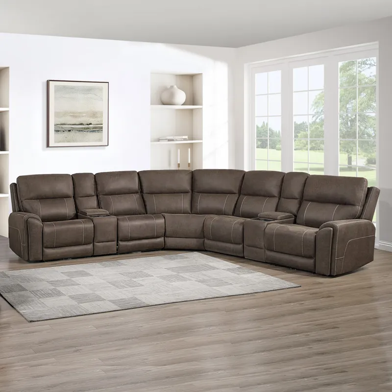 Gaia Armless Recliner W/Power Headrest, Footrest, Massage, Heat-Sable