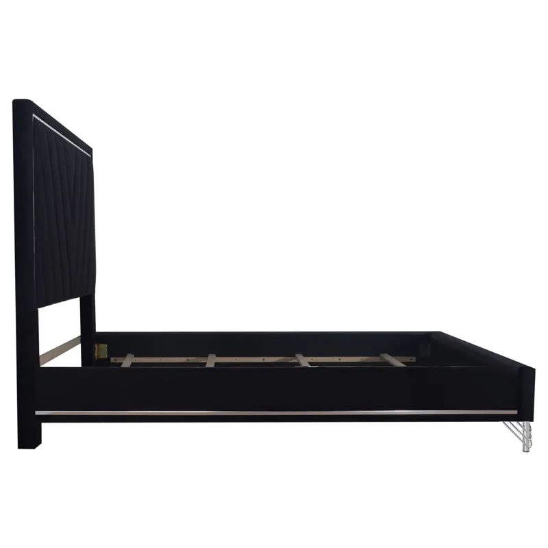 Ava Headboard, Footboard & Slat Kit-Ebony - California King