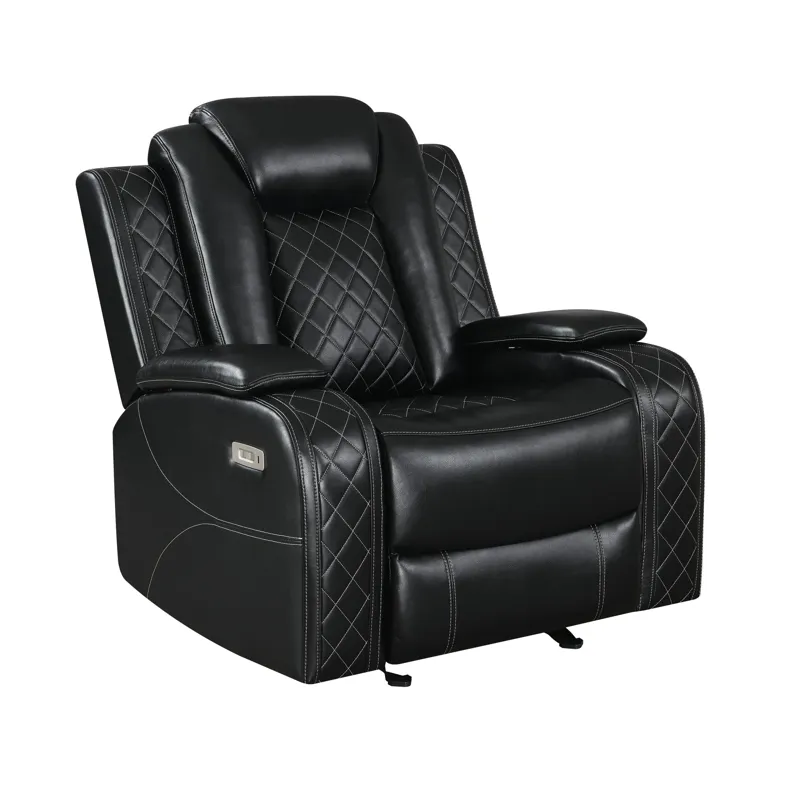 Orion II Glider Recliner W Power Footrest & Headrest-Black
