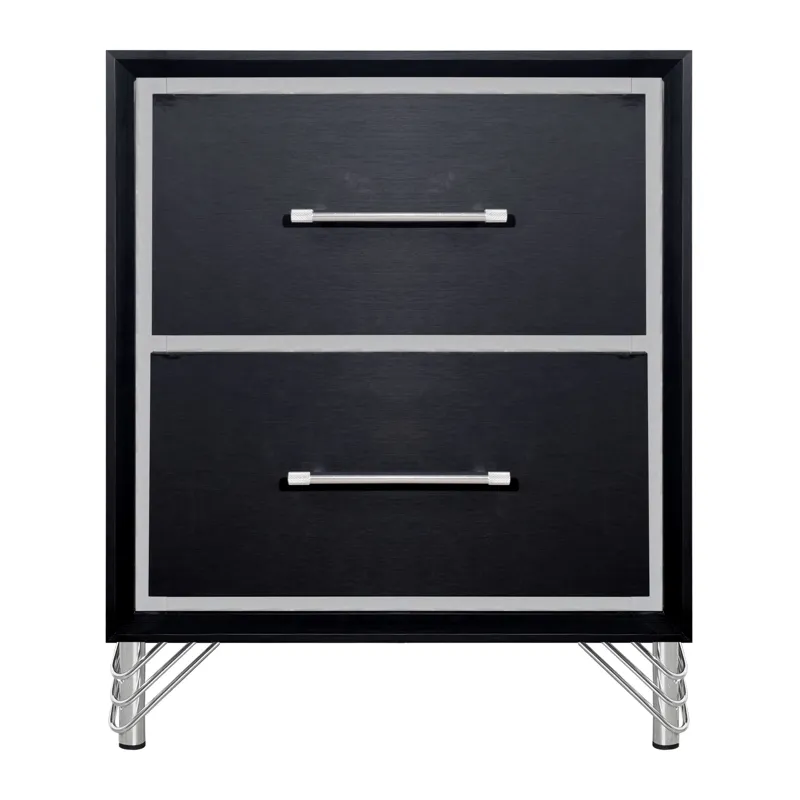 Ava 2 Drawer Nightstand-Ebony