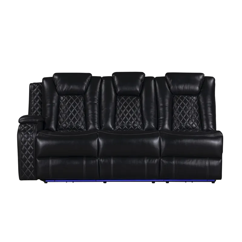 Orion II LAF Sofa W/Dual Recliner-Black