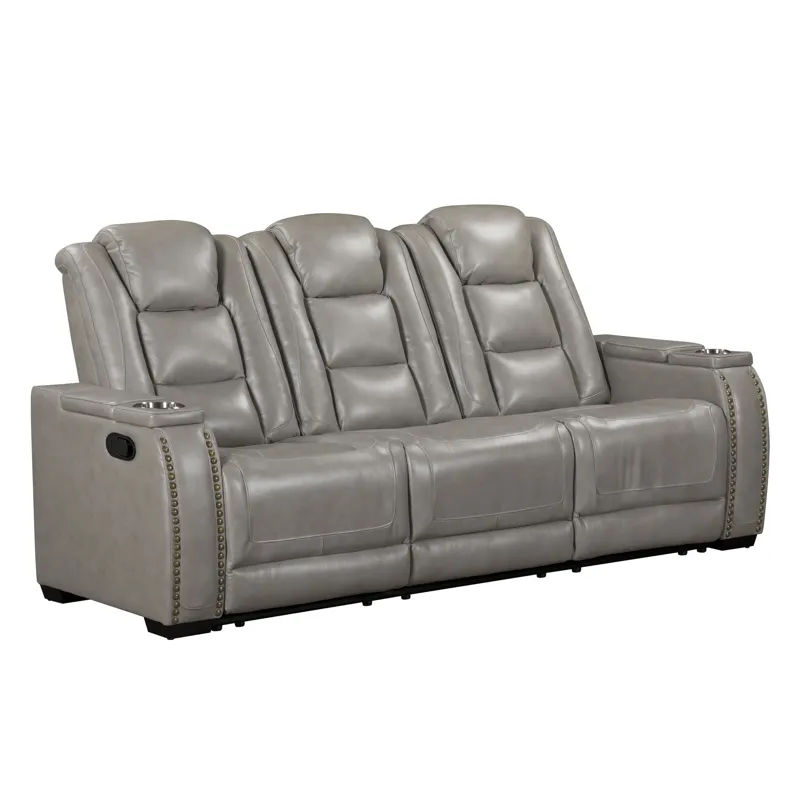 Breckenridge II Sofa W/Dual Recliner-Lt Gray