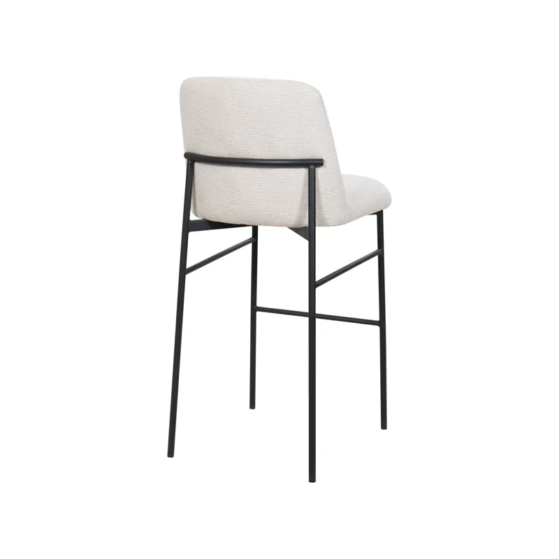 Erik Bar Chair W Black Metal Frame Beige(2 Per Carton)