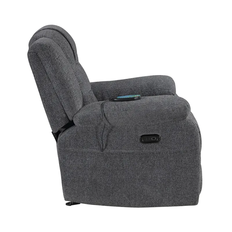 Redondo Glider Recliner W/Heat, Massage, Power Footrest-Dk Gray