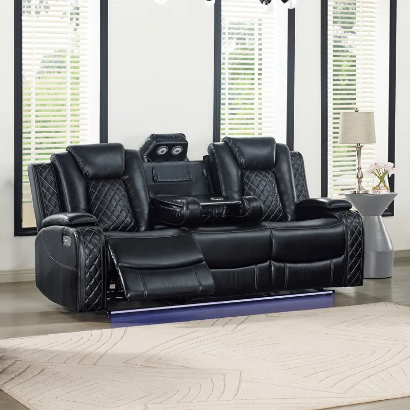 Orion II LAF Sofa W/Power Footrest & Headrest-Black