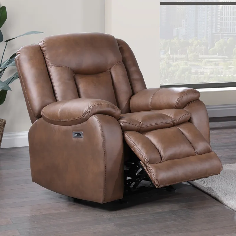 Morello Glider Recliner W/Power Footrest Brown