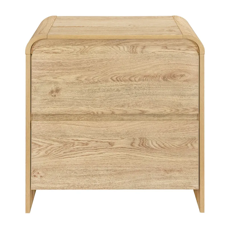 Mara Two Drawer End Table Bedside Table-Natural