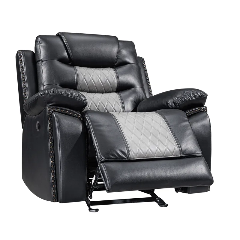 Nikko Glider Recliner W/Power Footrest-Black/Gray