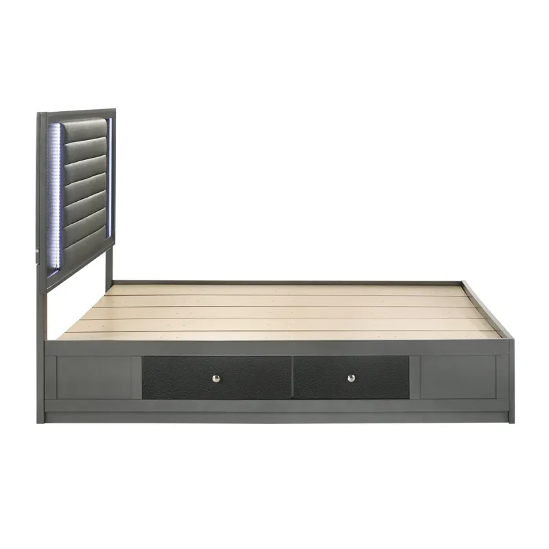 Nocturne Platform Siderails & Slats-Slate - Queen