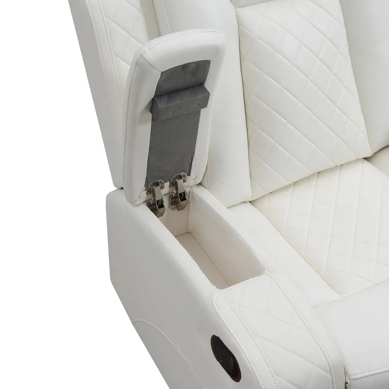 Orion II Sofa W/Dual Recliner-White