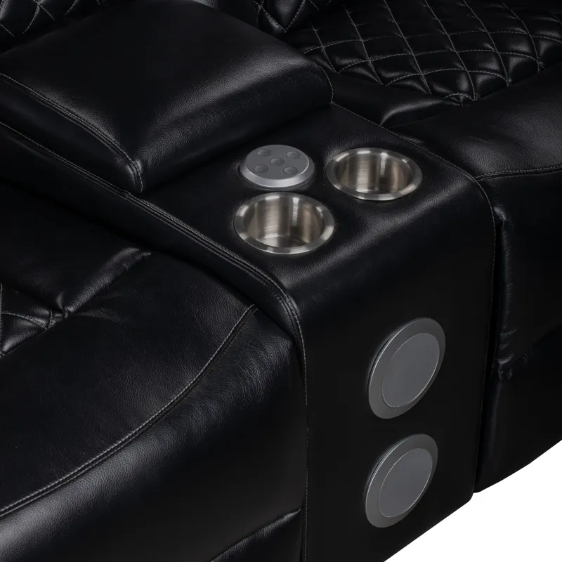 Orion II RAF Console Loveseat W Power Footrest & Headrest-Black