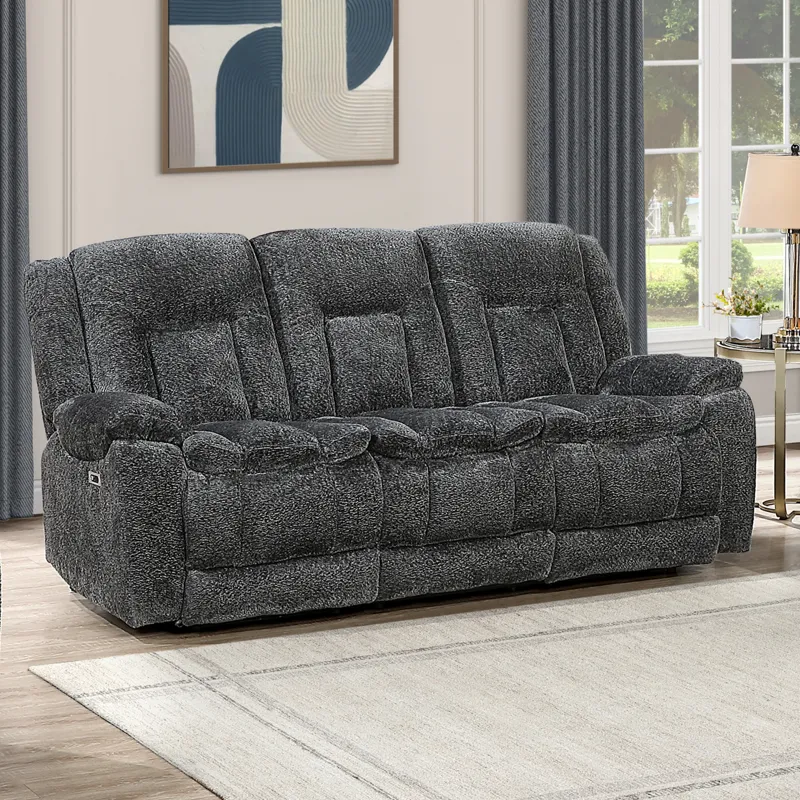 Stanwick Reclining Sofa W/Power Footrest-Gray