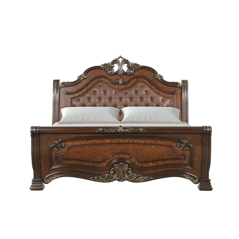 Bella Notte ' Headboard Post Set-Mahogany Brow - Queen/King/California King