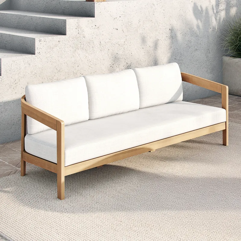 Wesley Patio Sofa, W White Cushions