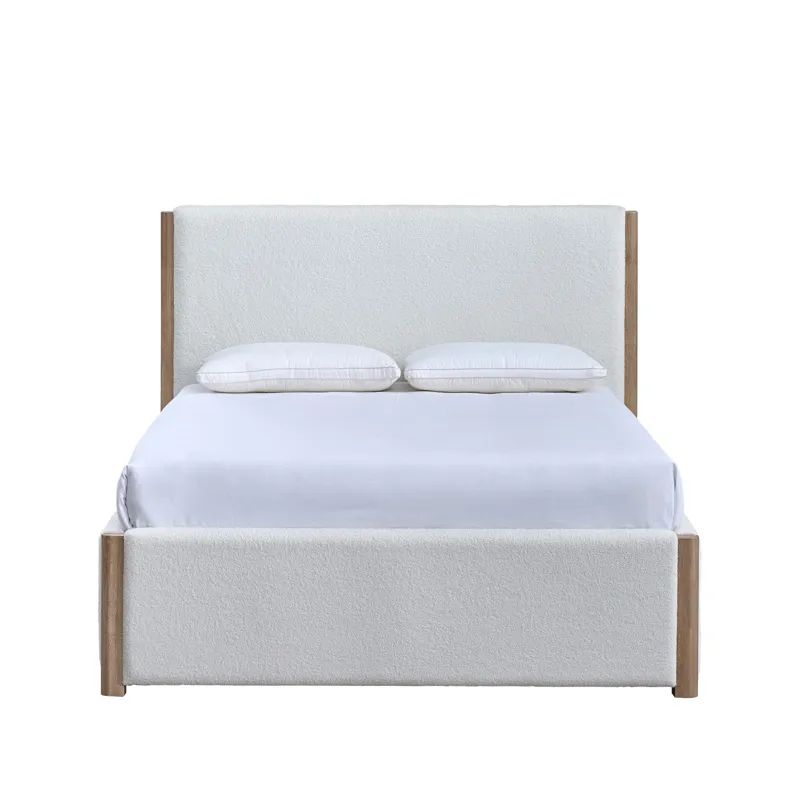 Anika Upholstered Footboard & Roll Out Slat Kit-White - California King