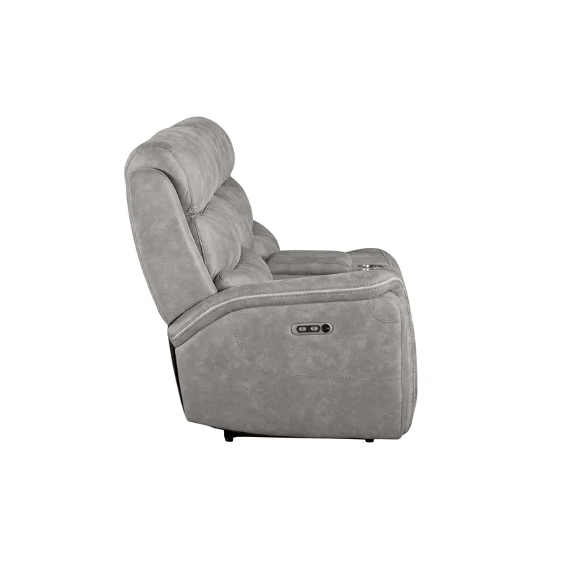 Kamari LAF Console Loveseat W/Dual Power Headrest & Footrest-Gray