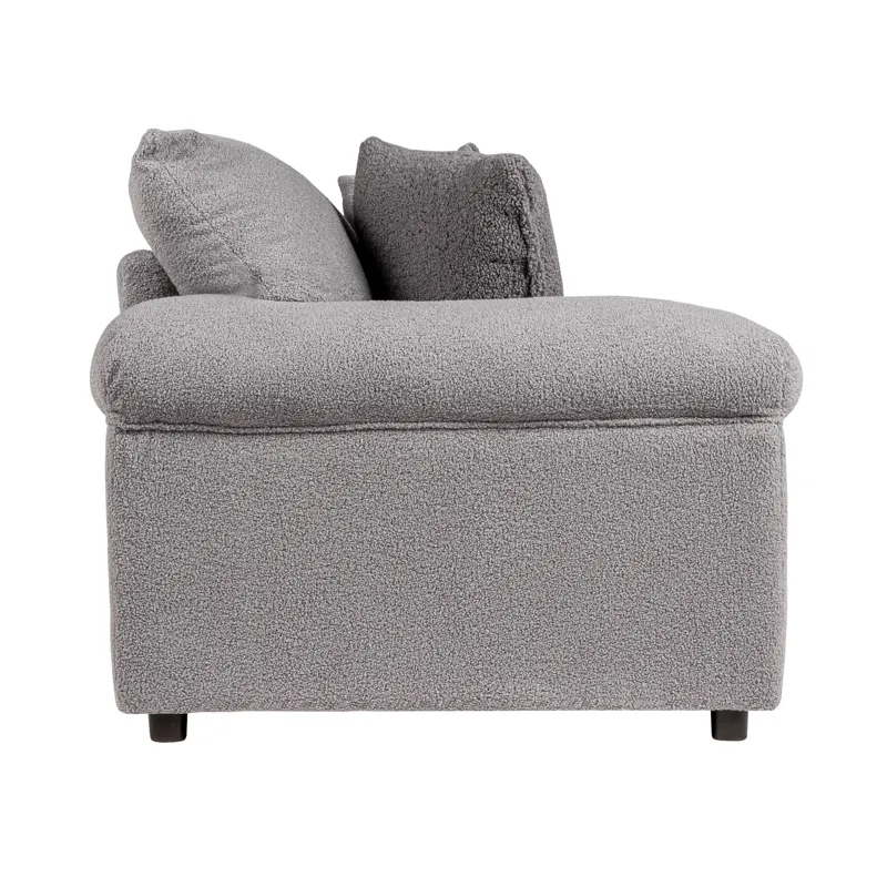 Remi LAF Loveseat W 2 Accent Pillows-Light Gray