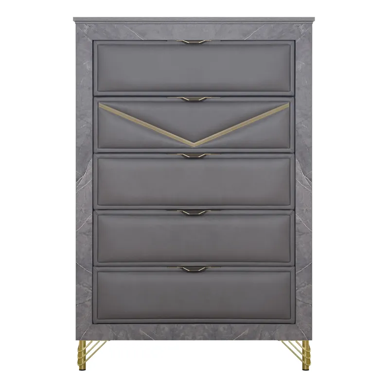 Symmetry 5 Drawer Chest-Charcoal