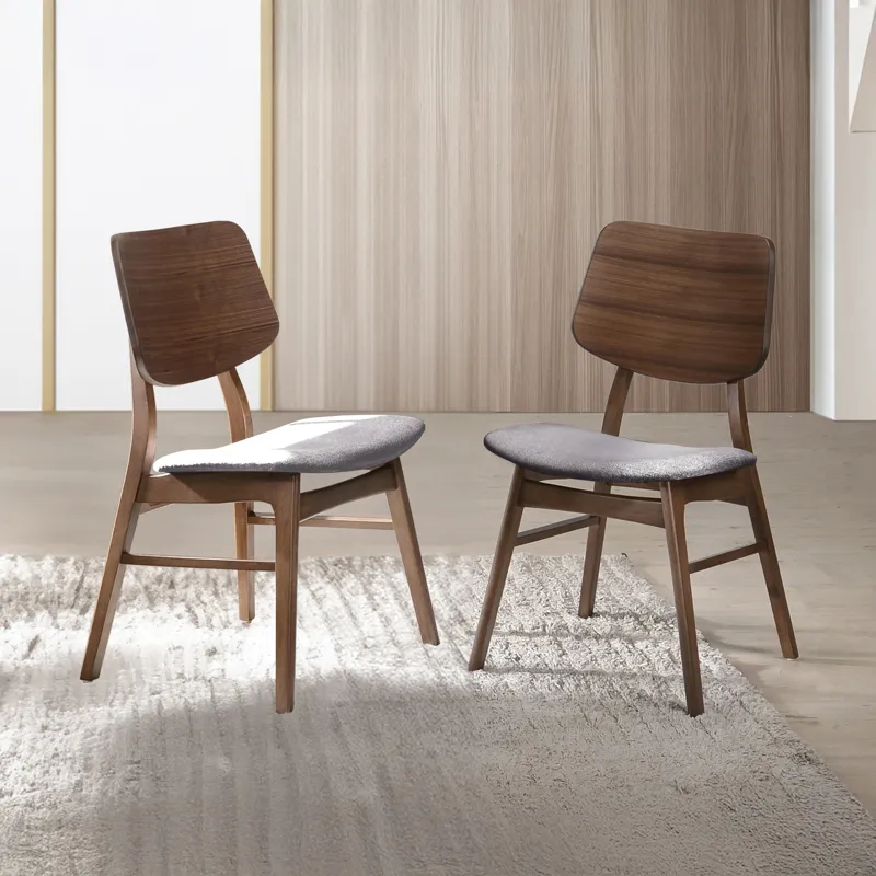 Oscar Chair With Dk Gray Cushion-Walnut