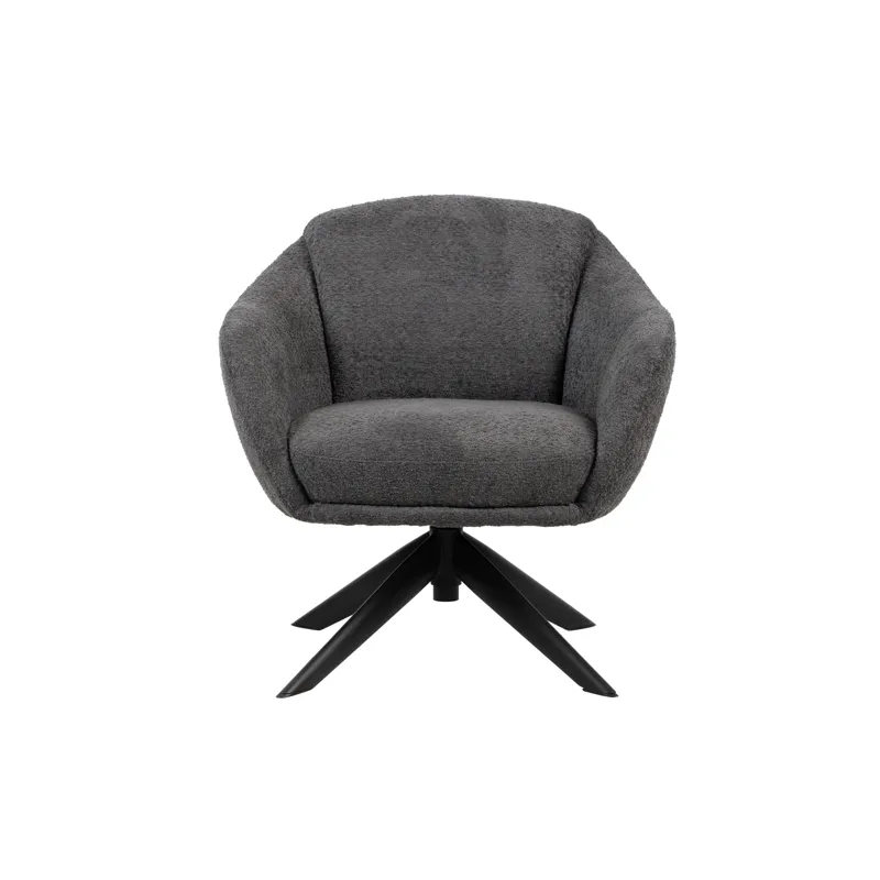 Fleming Gray Boucle Swivel Lounge Chair(1 Per Carton)