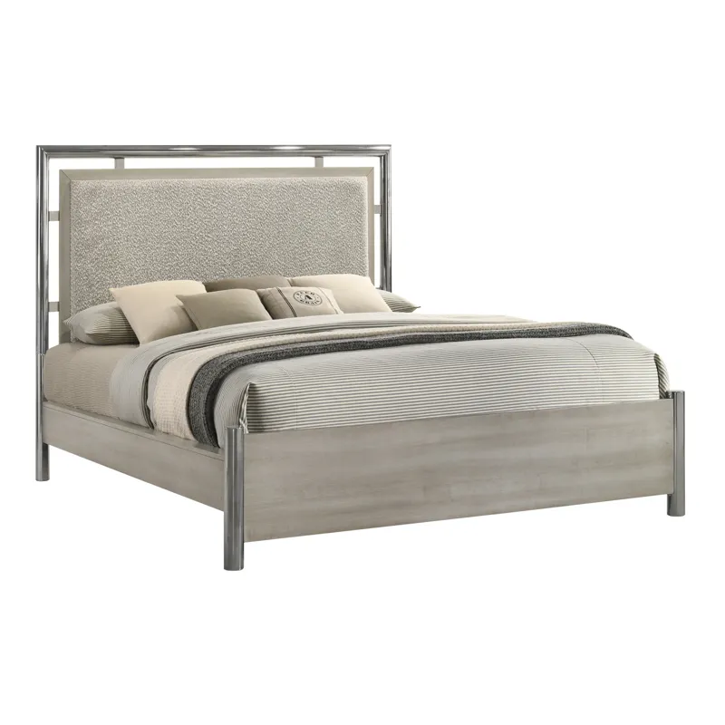 Lennox Headboard, Footboard & Slat Kit-Gray - Queen