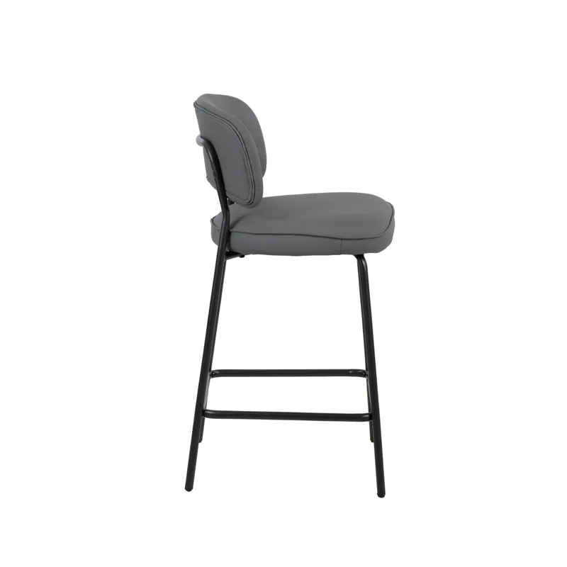 Blythe Gray Vegan Leather Counter Chair(2 Per Carton)