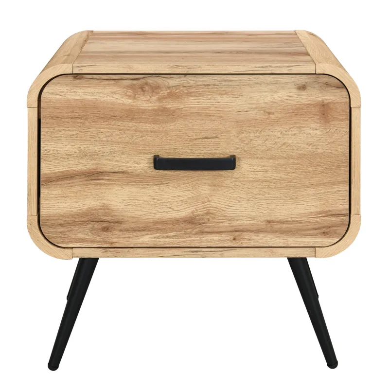 Rowan One Drawer End Table/Bedside Table-Natural