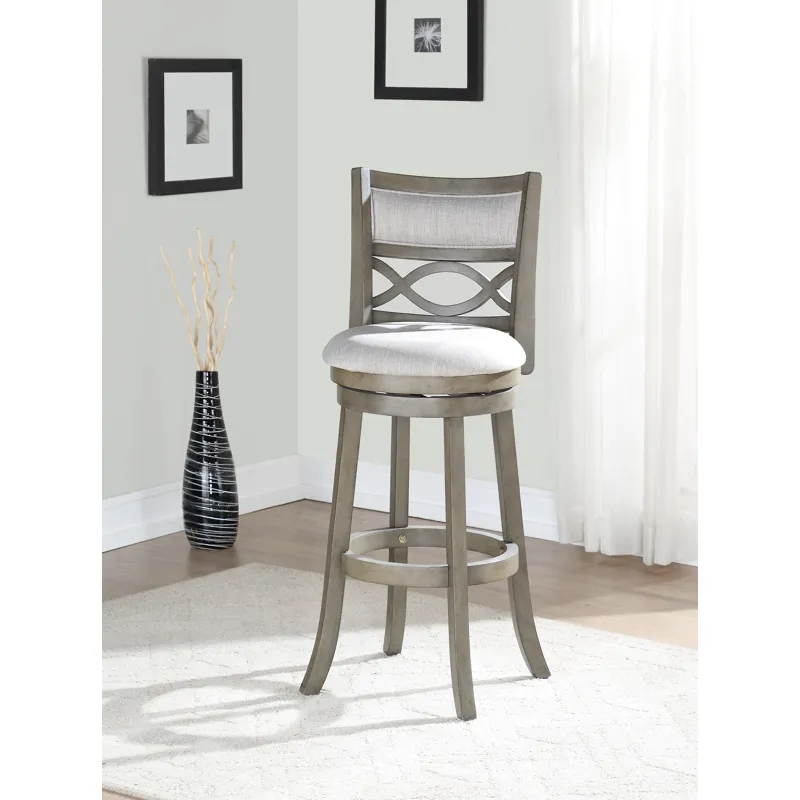Manchester 29" Bar Stool-Ant Gray W/Fabric Seat