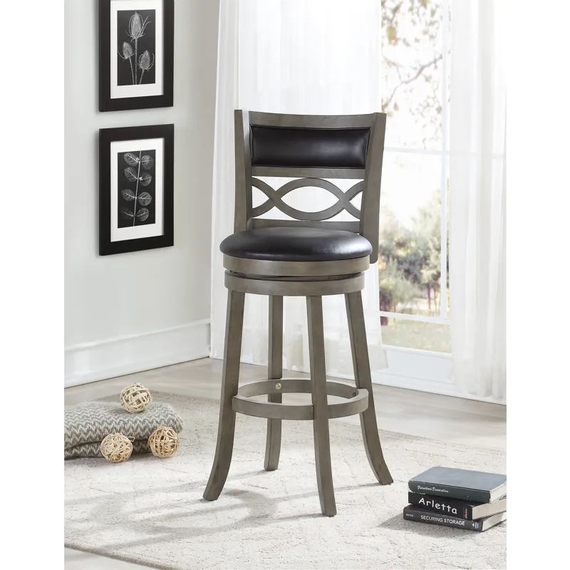 Manchester 29" Bar Stool-Ant Gray W/Pu Seat