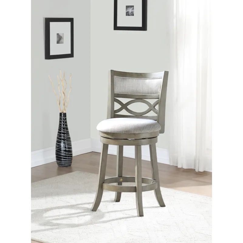 Manchester 24" Counter Stool-Ant Gray W/Fabric Seat