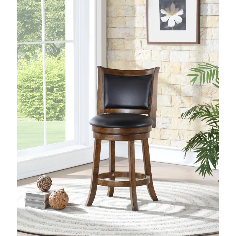Bristol 24" Counter Stool-Dk Brown W/Pu Seat