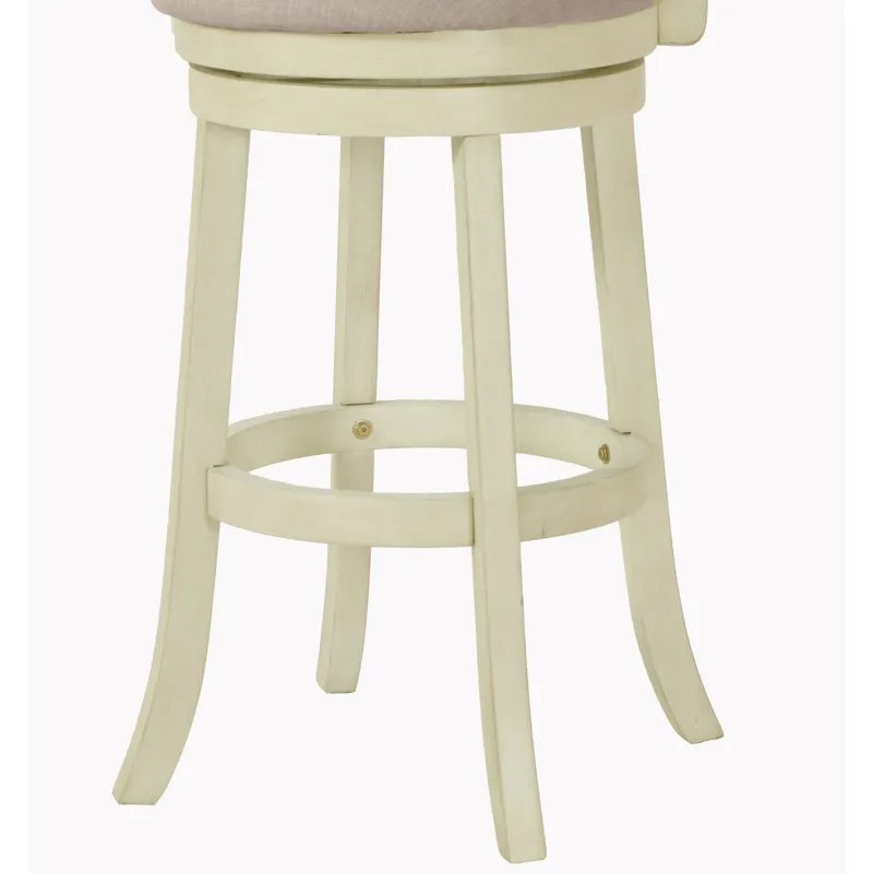 York 29" Bar Stool-Ant White W/Fabric Seat