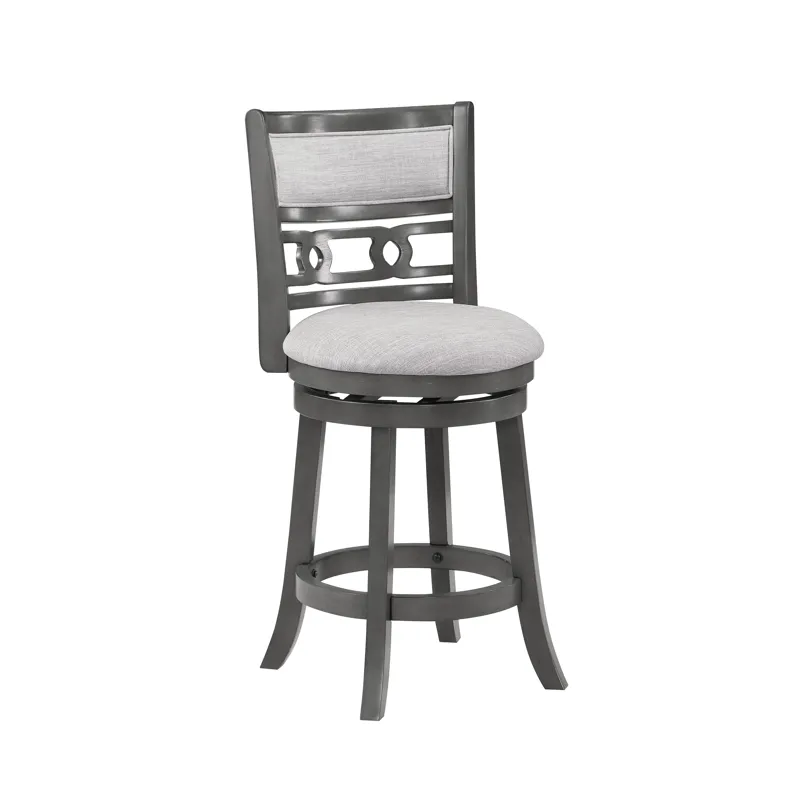 Gia 29" Swivel Barstool-Gray W/Gray Fabric Seat
